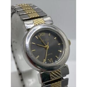 Womens Silver Tone Gold Decade Vintage Stretch Watch New Batter